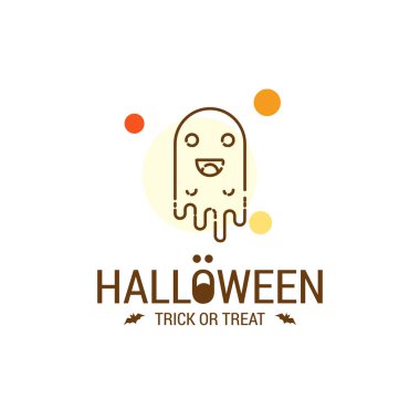 Mutlu Cadılar Bayramı tasarım tipografi ve beyaz arka plan vektör çizim ile 