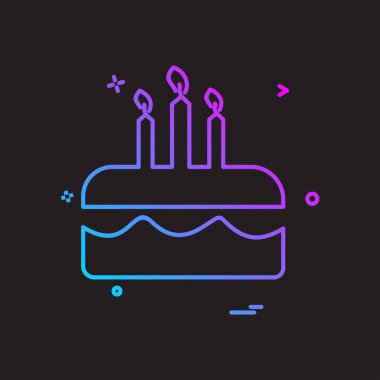 Pasta simgesi tasarım, renkli vektör çizim