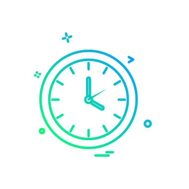 saat düz ikon vektör illüstrasyonu 