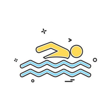 Yüzme simgesi tasarım vektörü