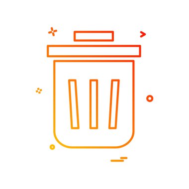 Çöp Kovası simgesi tasarım, renkli vektör çizim