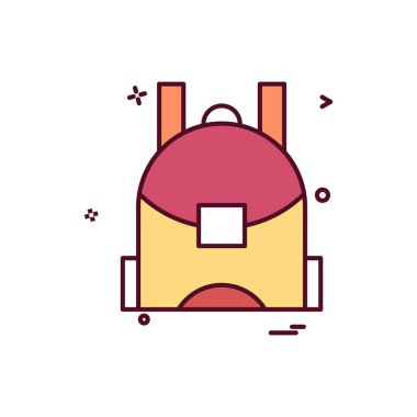 okul çantası ikon vektör tasarımı