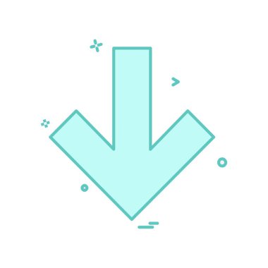 Aşağı ok simgesi tasarım vektörü