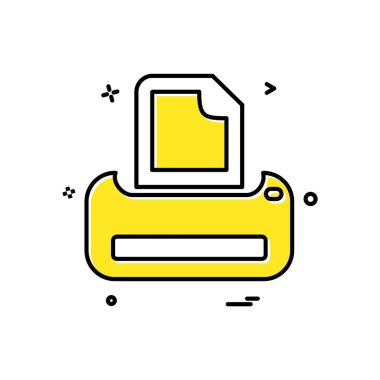 Yazıcı simgesi tasarım, vektör çizim