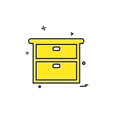 Mobilya simgesi tasarım, renkli vektör çizim