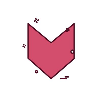 Aşağı ok simgesi tasarım vektörü