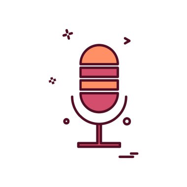 Mikrofon simgesi tasarım vektörü