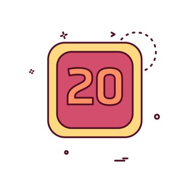 20 tarihi takvim simge tasarlamak vektör