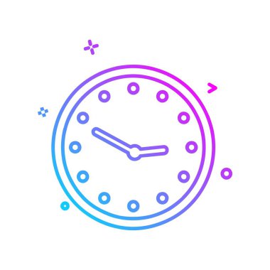 saat düz ikon vektör illüstrasyonu 