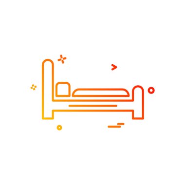 Yatak simgesi tasarımı vektör çizimi 