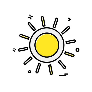 Güneş simgesi tasarım, renkli vektör çizim