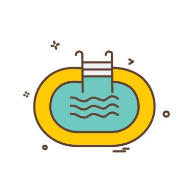 Yüzme havuzu ikonu tasarım vektörü
