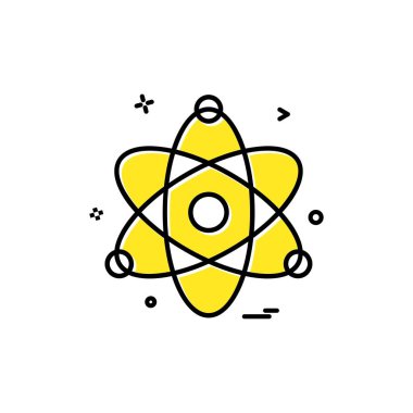 Atom kimyası fiziği bilim ikonu vektör tasarımı