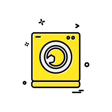 Çamaşır makinesi simgesi tasarım vektörü