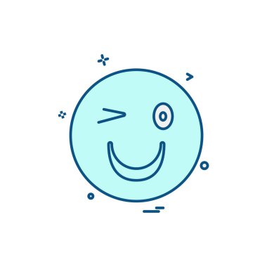 Emoji simgesi tasarım, renkli vektör çizim