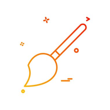 Boya Fırçası Simgesi Tasarım Vektörü