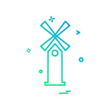 Hava türbini simgesi tasarım vektörü