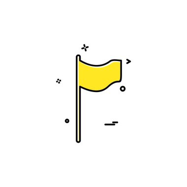 Bayrak simgesi tasarım vektörü