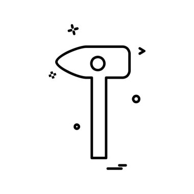 Araçlar simgesi tasarım çekiç, illüstrasyon vektör