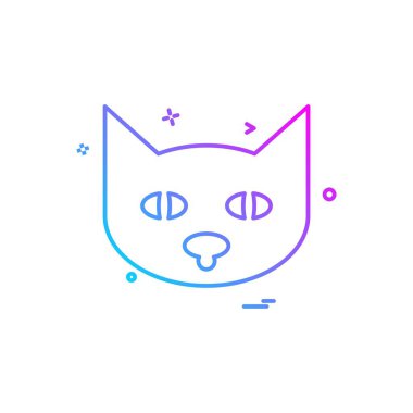 Kedi simgesi tasarım, renkli vektör çizim