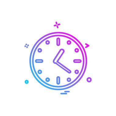 saat düz ikon vektör illüstrasyonu 