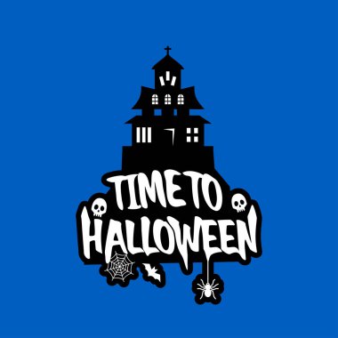 Cadılar Bayramı partisi afiş tasarımı tatil tipografi, renkli vektör çizim için