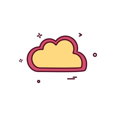 Bulut simgesi tasarım, renkli vektör çizim