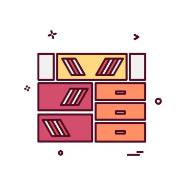 Ev mobilyası ikon tasarım vektörü