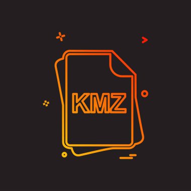 KMZ dosya tipi simge tasarım vektörü