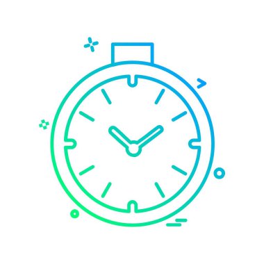 saat düz ikon vektör illüstrasyonu 