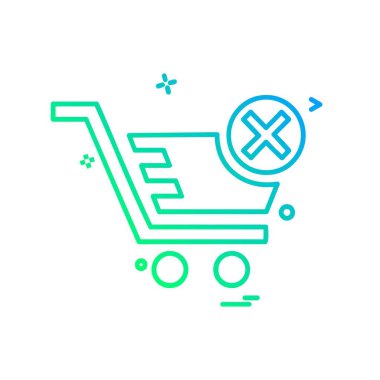 Sepeti simgesi tasarım, renkli vektör çizim