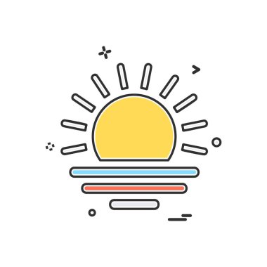 Güneş simgesi tasarım vektörü