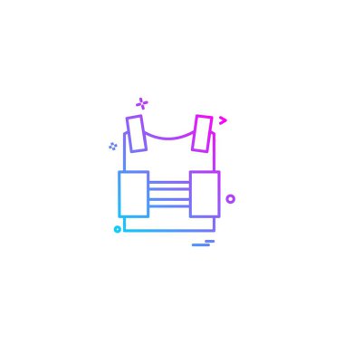 Kurşun geçirmez yelek koruma devrimi yelek ikon vektör tasarımı