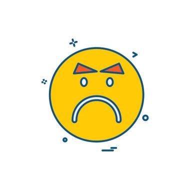 Emoji simgesi tasarım, renkli vektör çizim