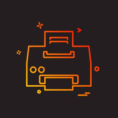 Yazıcı simgesi tasarım, vektör çizim