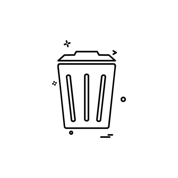 Desenho Ícone Lixo Ilustração Vetorial Colorida — Vetor de Stock