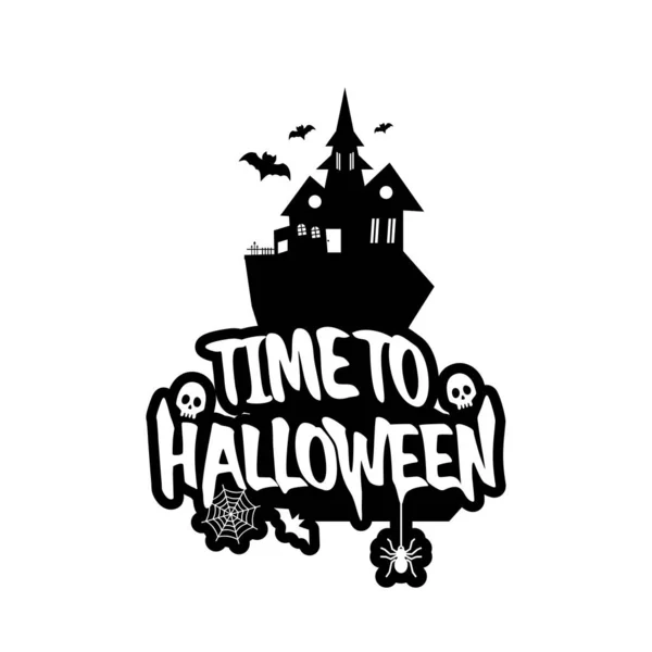 Conception Halloween Avec Typographie Vecteur Fond Blanc — Image vectorielle