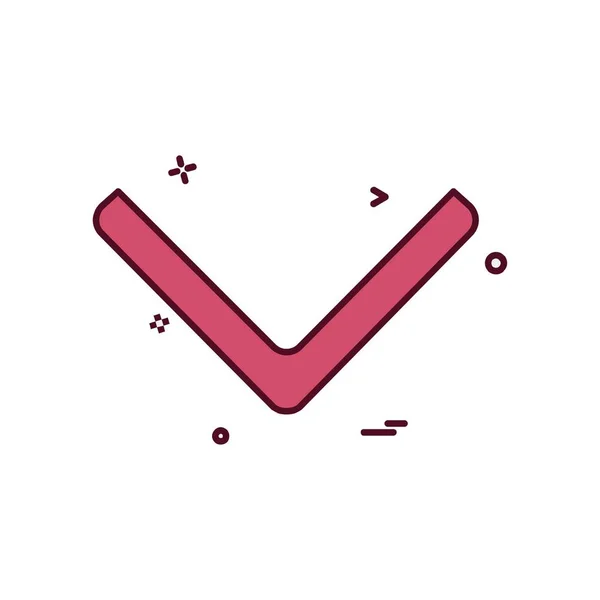 Flecha Abajo Icono Diseño Vector — Vector de stock