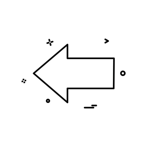 左矢印方向アイコン デザインのベクトル — ストックベクタ