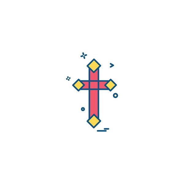 Χριστιανικό Σταυρό Εικονίδιο Σχεδιασμός Διάνυσμα — Διανυσματικό Αρχείο