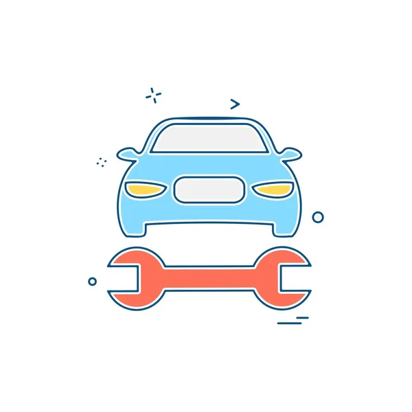 Coche Taller Icono Diseño Vector — Vector de stock