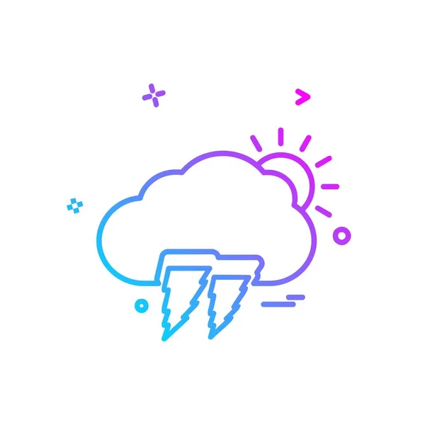 Wolke Icon Design Bunte Vektorillustration — Stockvektor