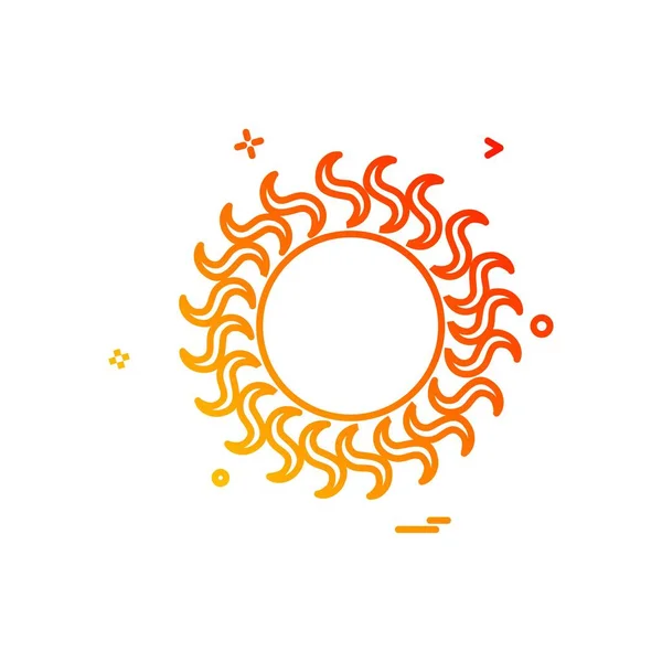 Güneş Simgesi Tasarım Vektörü — Stok Vektör