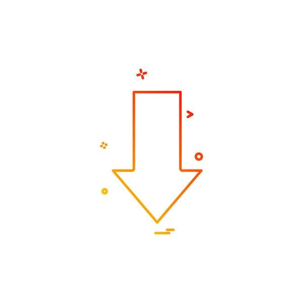 Flecha Abajo Icono Vector Diseño — Vector de stock