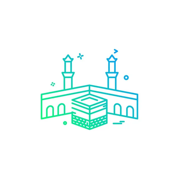 Santo Kaaba Icono Diseño Vector — Vector de stock