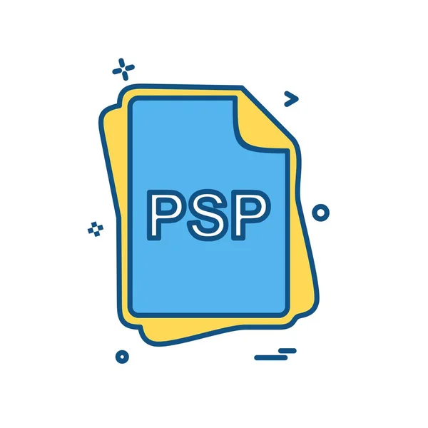 Psp File Type Icon Design Vector — Stock Vector