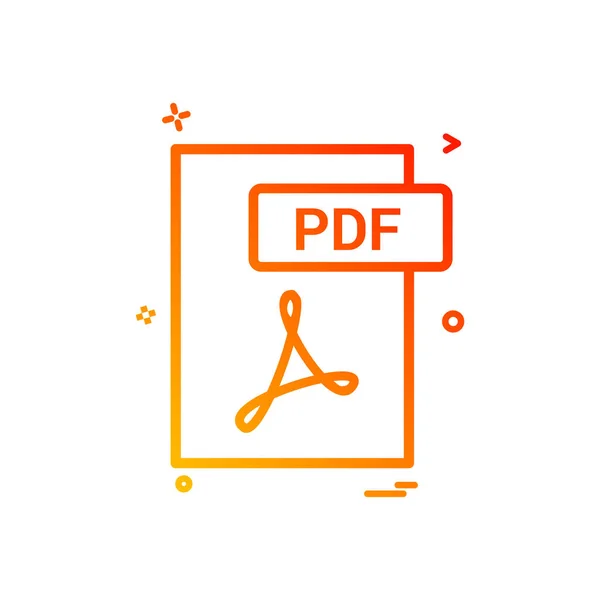 Pdf File Format Icon Vector Design — стоковый вектор