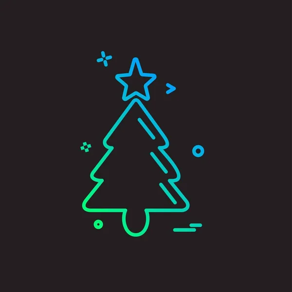 Árbol Navidad Icono Diseño Vector — Vector de stock