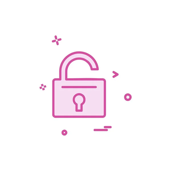 Locked Icon Design Vector — Stock Vector