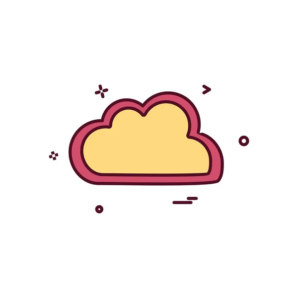 Wolke Icon Design Bunte Vektorillustration — Stockvektor